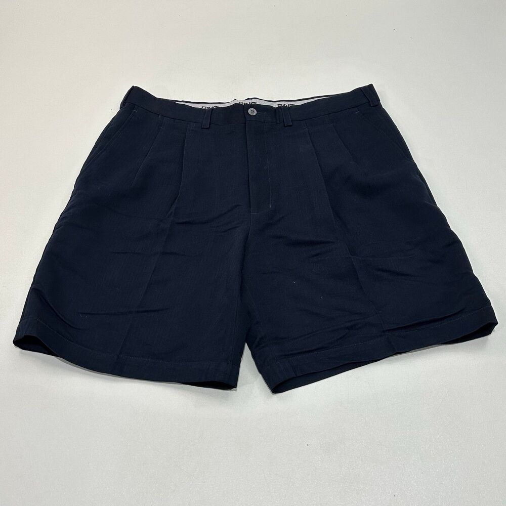 PING Men's Golf Pants Navy Performance Stretch Rayon Polyester Slim Fit, Size 38